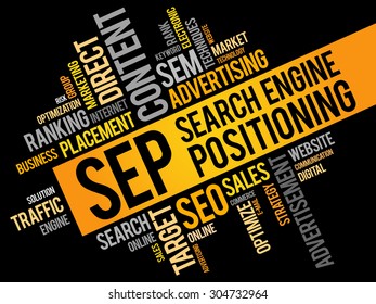 SEP (search engine positioning) word cloud business concept