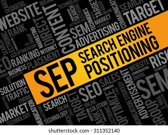 SEP (search engine positioning) word cloud business concept