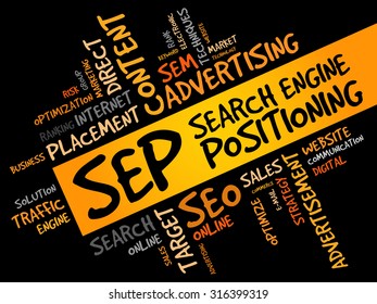 SEP (search engine positioning) word cloud business concept