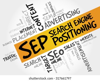 SEP (search engine positioning) word cloud business concept