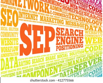 SEP (search engine positioning) word cloud business concept