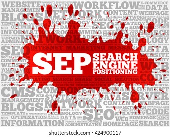 SEP (search engine positioning) word cloud business concept