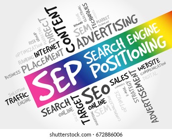 SEP (search engine positioning) word cloud business concept