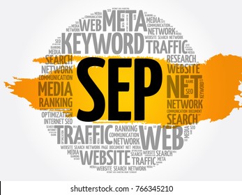 SEP (search engine positioning) word cloud business concept