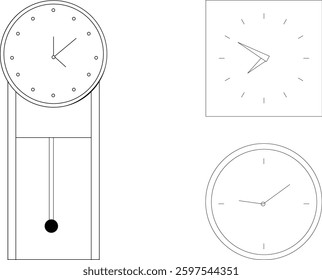 Sep simple and minimalist clock - Cuckoo or pendulum, square and round