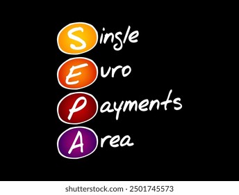 SEPA - Single Euro Payments Area acronym, business concept background