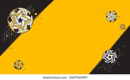 Sepak Takraw ball background design for banner, poster, flyer template. Sport concept
