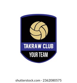 Sepak Takraw logo design power ball. logotype, typographic - vector illustration
