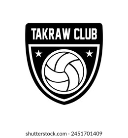 Sepak Takraw logo design power ball. logotype, typographic - vector illustration