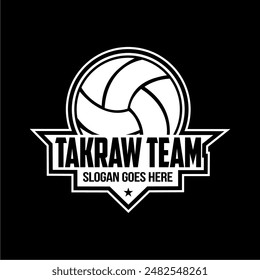 Sepak Takraw logo design power ball. logotype, typographic - vector illustration