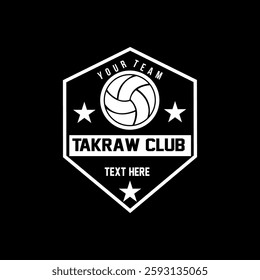 Sepak Takraw logo design power ball. logotype, typographic - vector illustration