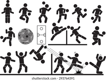 sepak takraw man icon set