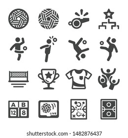 sepak takraw sport and recreation icon set,vector and illustration