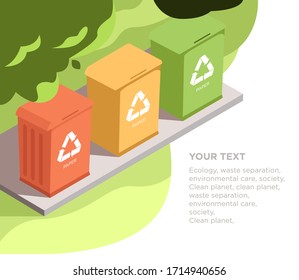 separate collection of garbage, life without waste,
Eco-friendly packaging icon with waste management