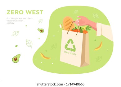 separate collection of garbage, life without waste,
Eco-friendly packaging icon with waste management