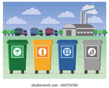 separate eco-friendly waste bins