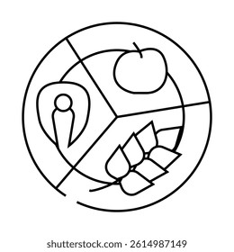 separate food line icon vector. separate food sign. isolated contour symbol black illustration