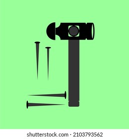 separate hammer and nail icon