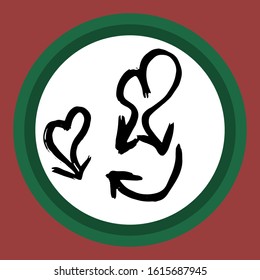 A separate isolated black arrow drawn by hand.