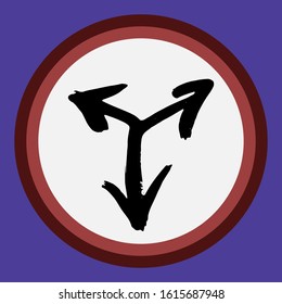 A separate isolated black arrow drawn by hand.