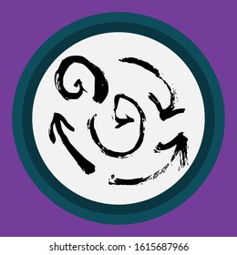 A separate isolated black arrow drawn by hand.