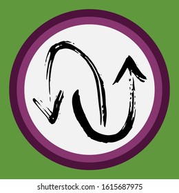 A separate isolated black arrow drawn by hand.
