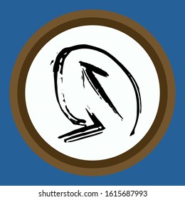 A separate isolated black arrow drawn by hand.