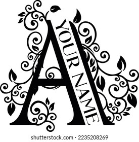 Separate A Letter Sublimation Vector design file, for mug, t-shirt, Flower vase, pillow case