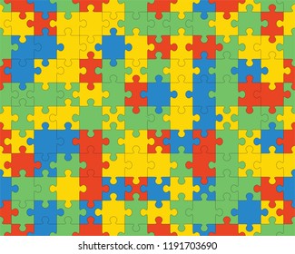 Separate pieces of colorful puzzle, seamless illustration