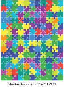 Separate pieces of colorful puzzle, vector illustration
