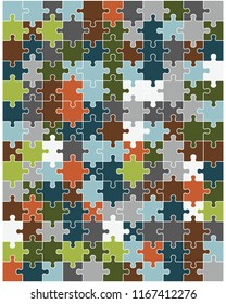 Separate pieces of colorful puzzle, vector illustration