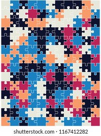 Separate pieces of colorful puzzle, vector illustration