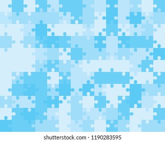 Piezas separadas de puzzle colorido, ilustración vectorial