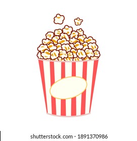 Separate Popcorn Boxes On White Vector Illustration