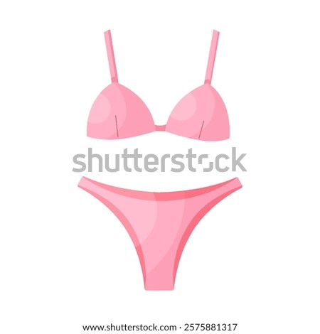 Separate swimming costume, bikini and top on white background