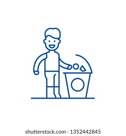 Separate trash line icon concept. Separate trash flat  vector symbol, sign, outline illustration.