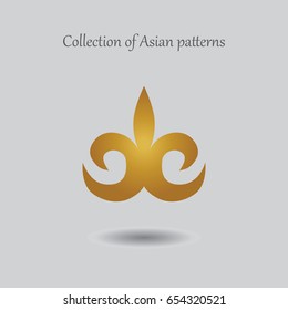 A separate vector pattern from the Asian collection. Luxurious gold Kazakh ornament for the background and design.