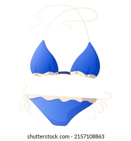 Separe el traje de baño de las mujeres para ir a la playa. Ilustración vectorial aislada en fondo blanco.