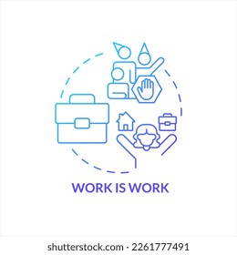 Separate work and personal life blue gradient concept icon. Professional distancing ethics. Build boundaries abstract idea thin line illustration. Isolated outline drawing. Myriad Pro-Bold font used