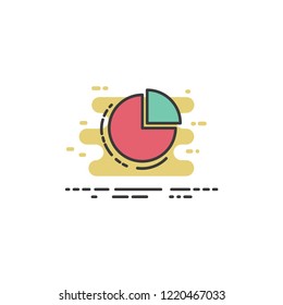 Separated colorful pie chart into two pieces. Flat modern vector icon illustration.