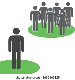 Separated from the crowd vector design