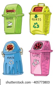 separated garbage collection - cartoon