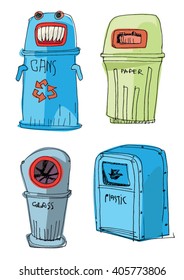 separated garbage collection - cartoon