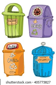 separated garbage collection - cartoon