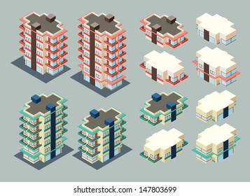 Separated Isometric Building/apartment, Its Height Is Easily Customize