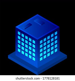 separated isometric building/apartment, its height is easily customize