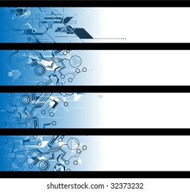 separated tech shapes banners