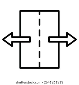 Separating arrow in two part icon simple flat icon vector symbol