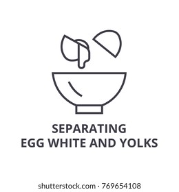 separating egg white and yolks line icon, outline sign, linear symbol, vector, flat illustration