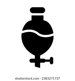 separating funnel glyph icon illustration vector graphic. Simple element illustration vector graphic, suitable for app, websites, and presentations isolated on white background